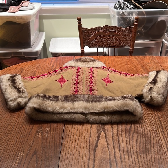 Anthropologie Plenty By Tracy Reese Embroidered Wool With Faux Fur S - Picture 9 of 11